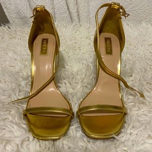 Forever21 Gold Strappy Heels